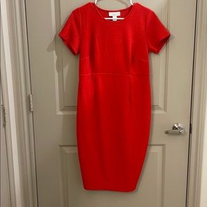 Textured red maternity dress